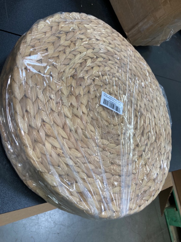 Photo 2 of (4 Sizes: 12"-13"-14"-15") BARIEN Woven Placemats Round Set of 6, Natural Water Hyacinth Weave Placemat for Dining Table, Large Handmade Woven Placemats Heat Resistant Non-Slip (15" - Set of 6) 6 15"