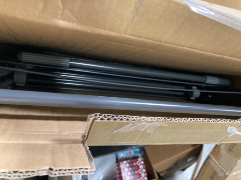 Photo 1 of Bigzzia Clothes Drying Rack, Folding 2-Level Laundry Drying Rack, Space-Saving Free-Standing Large Drying Rack, Height-Adjustable Wings with Hooks, Easy to assemable, Grey