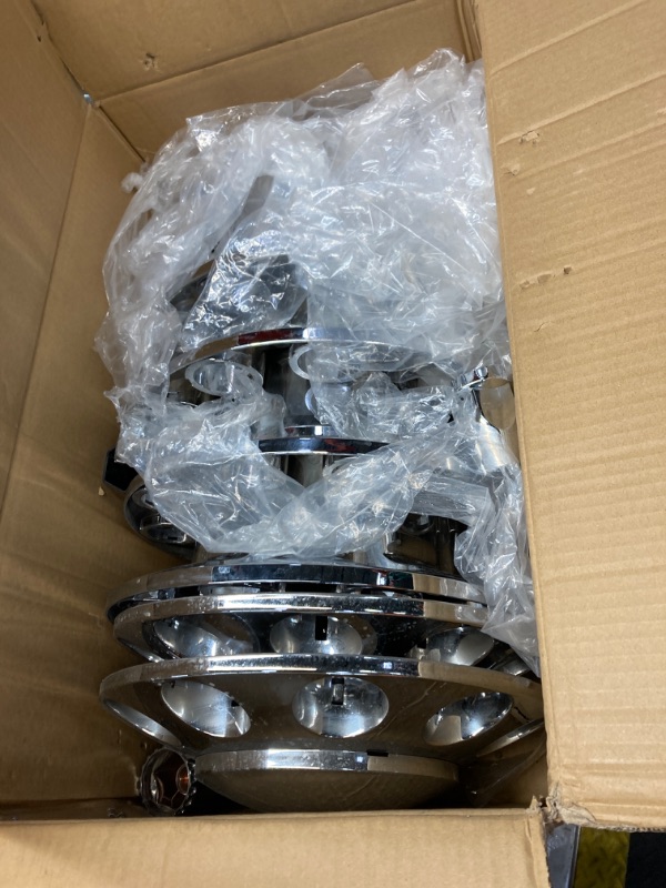 Photo 1 of Youxmoto Chrome ABS Complete Axle Cover Set, 2 Front and 4 Rear with Hub Caps and 33mm Screw-On Spiked Lug Nut Covers for Semi Trucks Spiked Cover: 2 Front+4 Rear