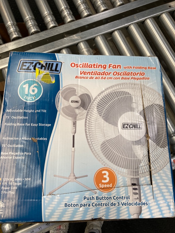 Photo 3 of 16” Oscillating Pedestal Fan, 3-speed Options, 90-Degree Oscillating Head, Adjustable Height and Tilt, Powerful Air Flow, White, MTSP15-16AZ