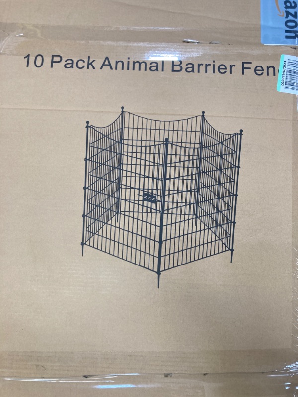 Photo 3 of 10 Panels with Lock No Dig Decorative Outdoor Garden Fence for Yard, 40 in(H) X 23.6 ft(L) Animal Barrier Fencing Rustproof Panel Border for Dog, Rabbits, and Patio Temporary Ground Stakes Defense 40in(H) 10 Panels with Lock