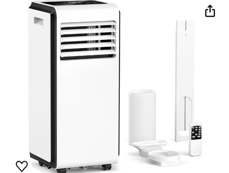 Photo 1 of ***FOR PARTS, DOES NOT BLOW COLD*** W.FLAME 8,000 BTU Air Conditioner cool Up to 350 Sq.Ft, 4 Modes Portable AC Unit with 24Hrs Timer/LED Display/Remote Control/Installation Kits, AC Unit for Bedroom, White