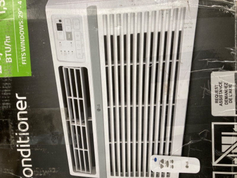 Photo 2 of LG 24,500 BTU Window Air Conditioner, 230V, Cools 1,560 Sq.Ft. (39' x 40' Room Size), Quiet Operation, Electronic Control with Remote, 3 Cooling & Fan Speeds, Auto Restart, White 24500 BTU Cool Only 230V White