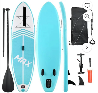 Photo 1 of 10' Inflatable Stand up Paddle Board 6' Thick SUP Paddle Board with Paddleboard Accessories Triple Action Pump Fishing Green