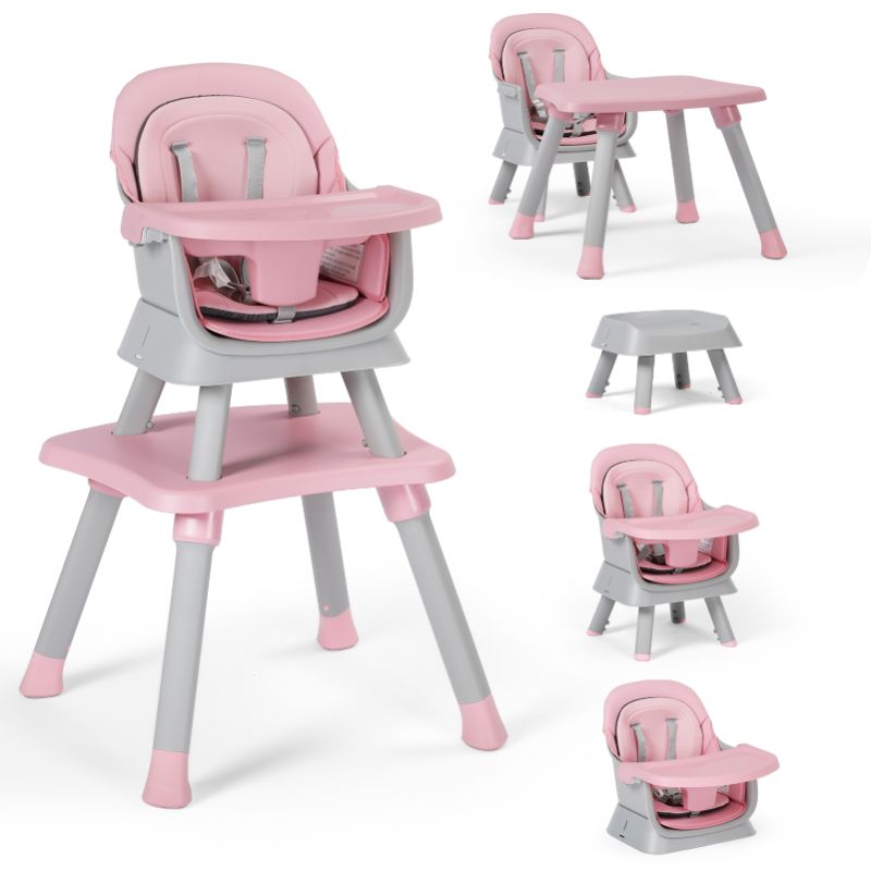 Photo 1 of AILEEKISS 8 in 1 Baby High Chair, Toddler Dining Booster Seat for Eating,Pink
