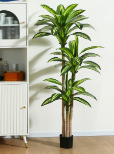 Photo 1 of Artificial Plants, 5ft Dracaena Tree Faux Plants Indoor Outdoor Decor Fake Tree in Pot Silk Plants for Home Decor Office Living Room Porch Patio Perfect Housewarming Gift