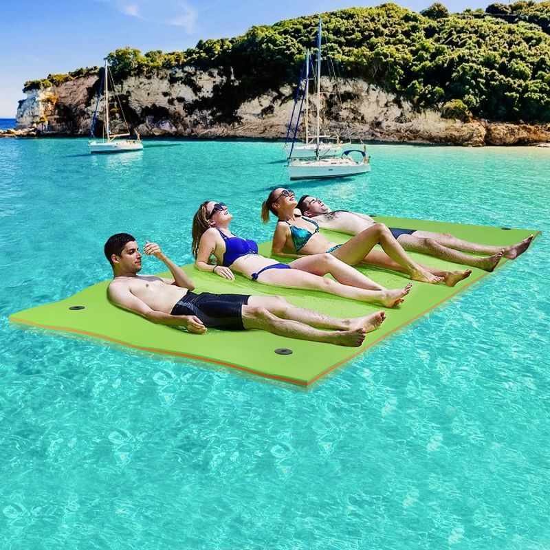 Photo 1 of HALLOLURE Water Floating Mat Foam Pad, 13x5FT Bouncy Tear-Resistant XPE Foam, Recreation Relaxing Lily Pad for Pool Lake River Ocean Outdoor Water Activities