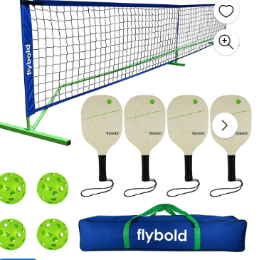 Photo 1 of 






























flybold Pickleball Set with Net, Paddles & Balls | Portable Set with 4 Paddles | Regulation Size Equipment
