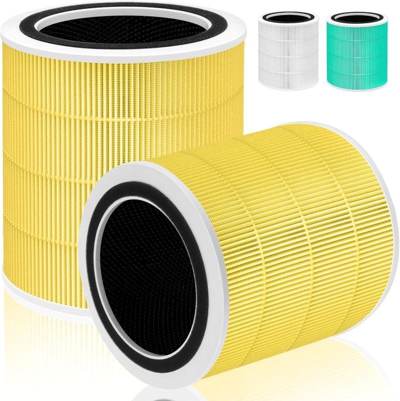 Photo 2 of Core 400S Pet Care Replacement Filter for LEVOIT Core 400S Smart WiFi Air Purifie-r, 3-in-1 True HEPA Activated Carbon Filter, Core400S-RF-PA (LRF-C401-YUS), 2 Pack, Yellow