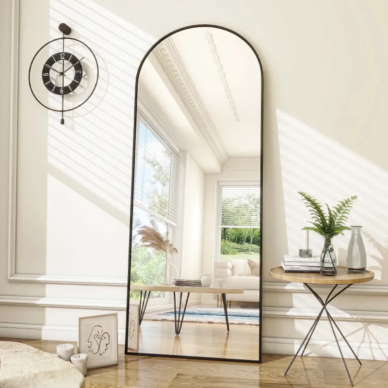 Photo 1 of BEAUTYPEAK 71"x27.1" Arch Full Length Mirror Oversized Floor Mirrors for Standing Leaning, Black