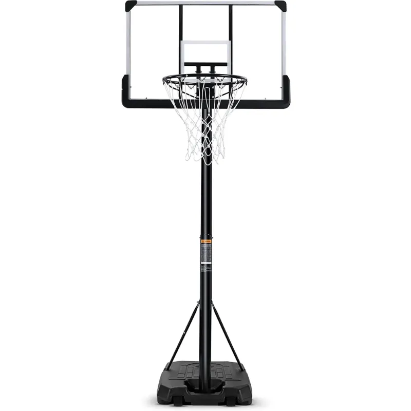 Photo 1 of ***MISSING POLES*** Portable Basketball Hoop Goal Basketball Hoop System Height Adjustable 7 ft. 6 in..10 ft. with 44 inch Indoor Outdoor PVC Backboard Material