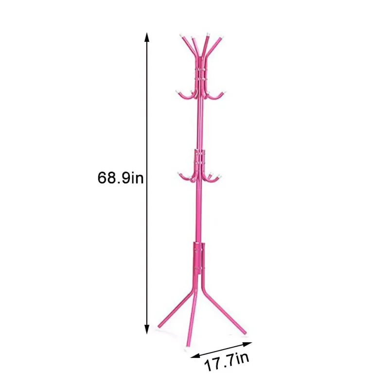 Photo 1 of 68.9x17.7in Metal Coat Rack Assembled Living Room Floor Hat Clothing Display Stand Home Furniture Multi Hooks Hanging Clothes