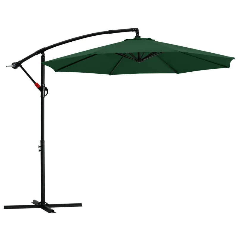 Photo 1 of ABCCANOPY 10 FT Patio Umbrellas with Crank & Cross Base for Garden, Backyard, Pool and Beach, 12+ Colors(Forest Green)