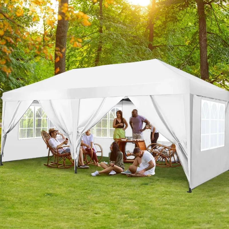 Photo 1 of GVDV 10' x 20' Pop up Canopy Tent Party Tent Outdoor Event Instant Tent Gazebo with Removable Sidewalls and Carry Bag, White