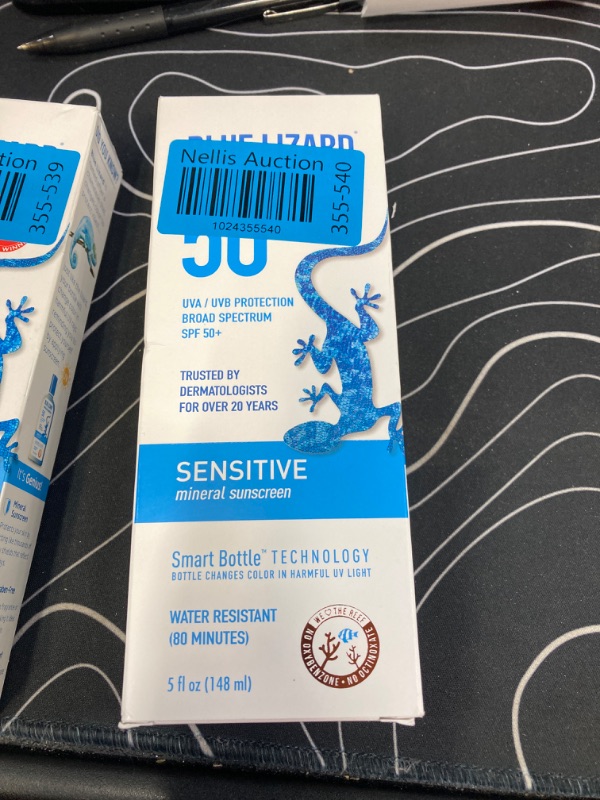 Photo 1 of BLUE LIZARD Sensitive Mineral Sunscreen with Zinc Oxide, SPF 50+, Water Resistant, UVA/UVB Protection with Smart Bottle Technology - Fragrance Free, 5 oz SPF 50+ 5 Fl Oz (Pack of 1)