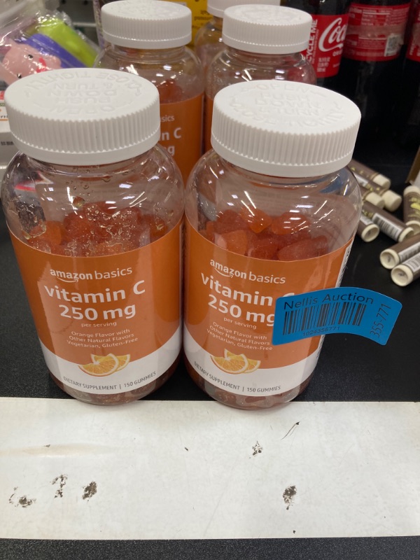 Photo 3 of Amazon Basics Vitamin C 250 mg Gummy, Orange, 150 Gummies (2 per Serving), Immune Health (Previously Solimo.   ***PACK OF 2***