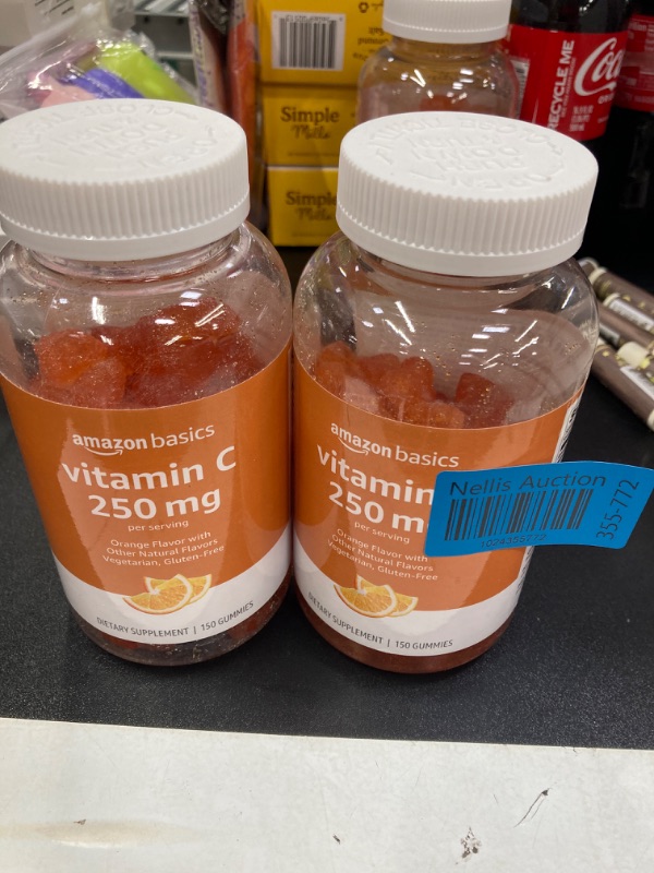 Photo 3 of Amazon Basics Vitamin C 250 mg Gummy, Orange, 150 Gummies (2 per Serving), Immune Health (Previously Solimo.   ***PACK OF 2***