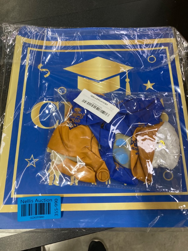 Photo 2 of 2024 Graduation Decorations Balloon Boxes Set, Class of 2024 Balloon Boxes for Grad Party Supplies, Congrats Grad Boxes for Indoor/Outdoor Graduation Party Decorations (Blue and Gold)