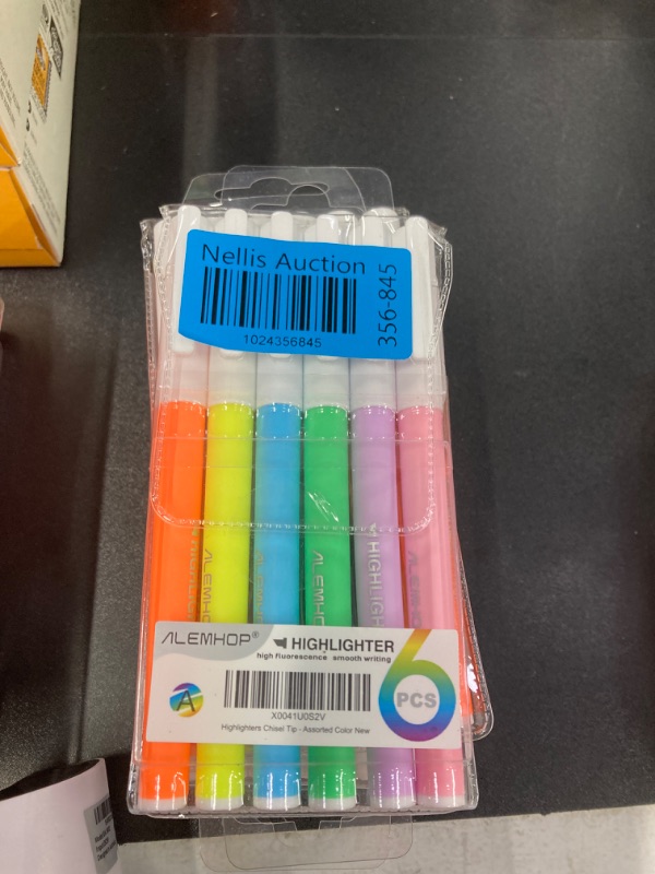 Photo 2 of ALEMHOP Highlighters - Chisel Tip, Assorted Colors, Fluorescent Highlighter Pen for School Office Supplies, 6 Pack - Vibrant.     ***PACK OF 5***