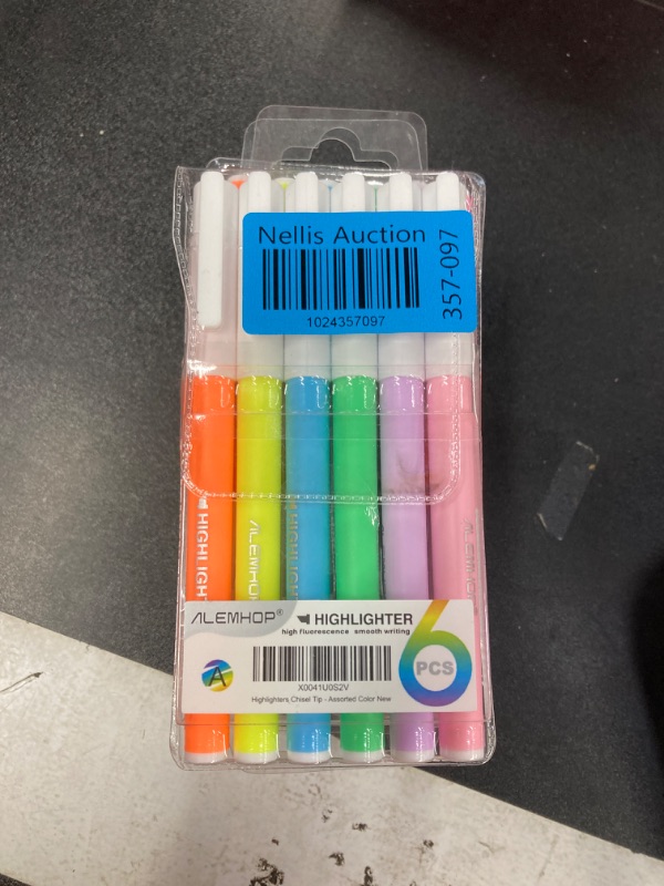 Photo 2 of ALEMHOP Highlighters - Chisel Tip, Assorted Colors, Fluorescent Highlighter Pen for School Office Supplies, 6 Pack - Vibrant.   ****PACK OF 5****