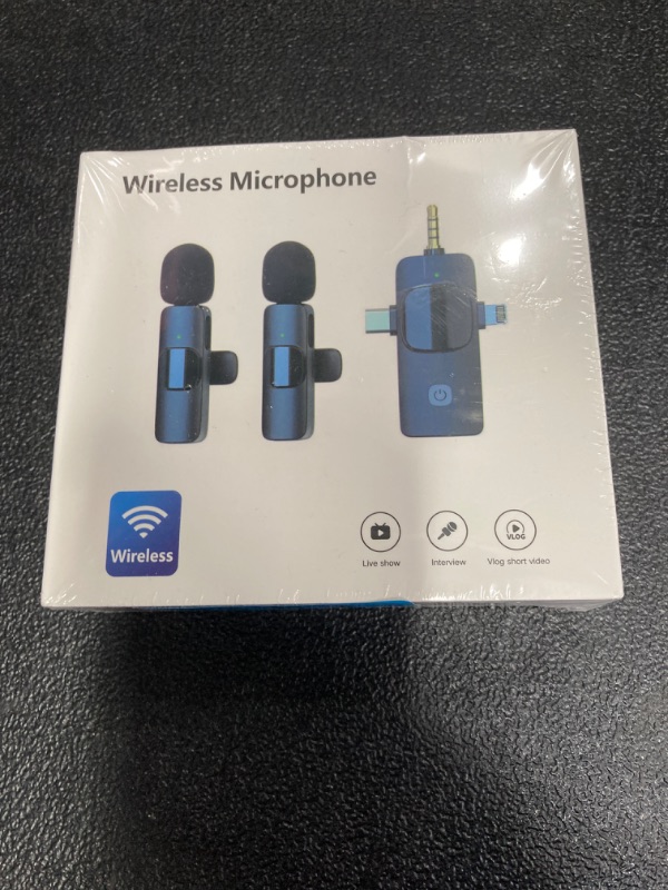 Photo 2 of 4 in 1 Professional Wireless Lavalier Microphone - 2 Pack Mini Microphone for iPhone Android Camera, Noise Reduction Lapel Mic Ultra Low Delay for Video Recording, YouTube, Interview, Tiktok and Vlog
