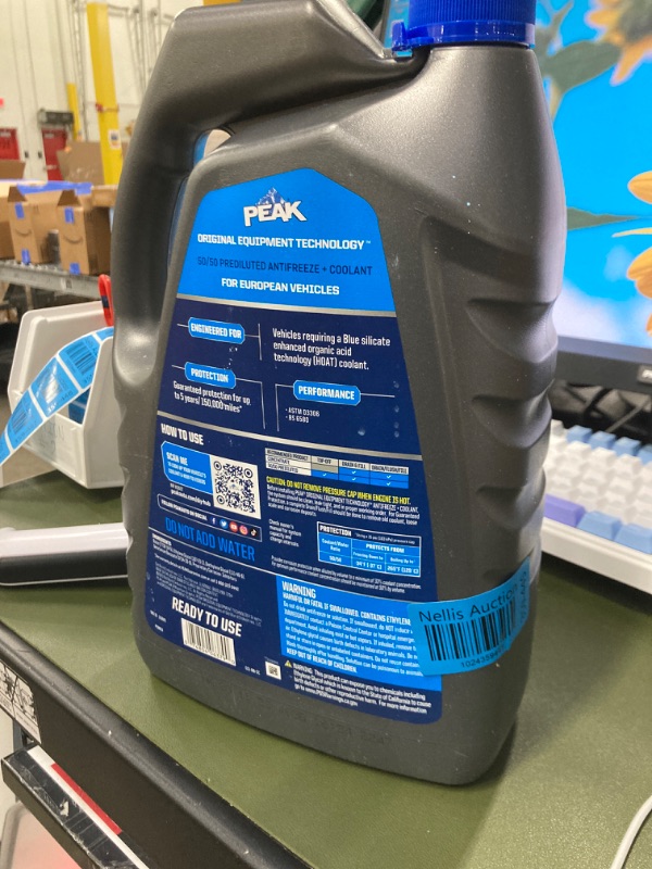 Photo 1 of Peak European Blue 50/50 Antifreeze + Coolant - 1 Gal