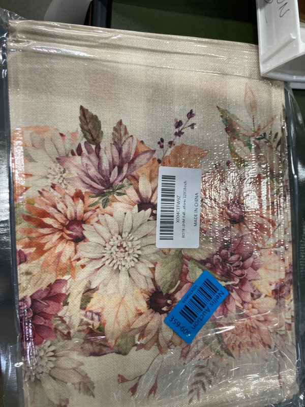 Photo 2 of BOTB LIHM Fall Flowers Placemats Set of 6 Table Mats Autumn Table Decorations 12X18inch