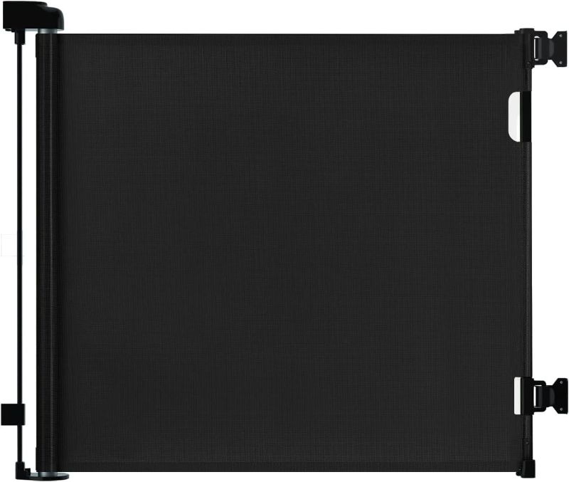 Photo 1 of dearlomum Retractable Baby Gate,Mesh Baby Gate or Mesh Dog Gate,33" Tall,Extends up to 55" Wide,Child Safety Gate for Doorways, Stairs, Hallways, Indoor/Outdoor?Black,33"x55")