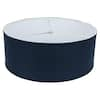 Photo 1 of 18 in. Top Diameter x 18 in. Bottom Diameter x 7 in. H Linen Navy Blue Drum Lamp Shade