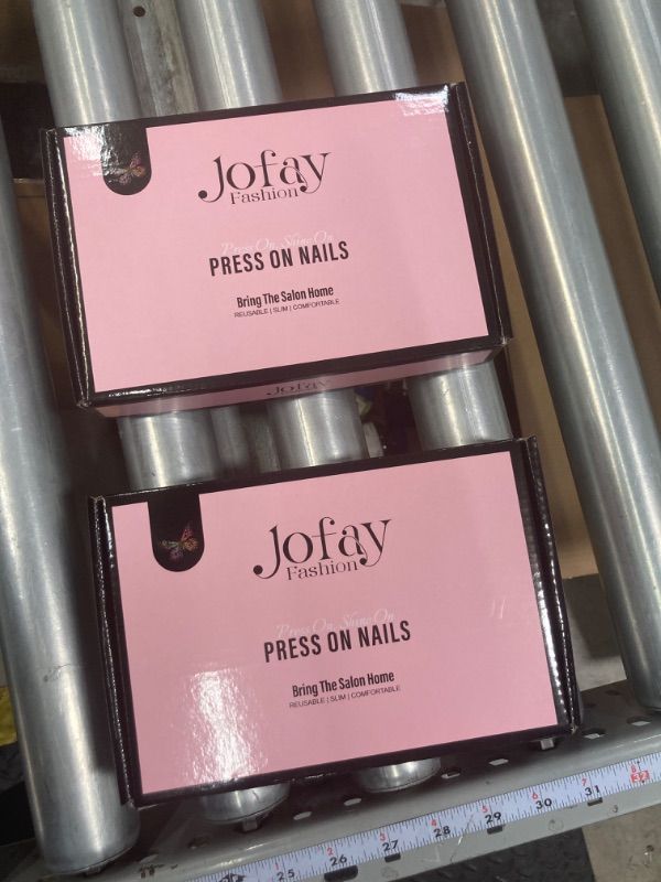 Photo 1 of *** Bundle *** Gel Nail Tips Short Press on Nails Square, Jofay Fashion 10 Packs (240 Pcs) Short Glitter French Tip Nails Solid Color Fake Nails Kit Glue on Nails Set with Glue Buffer Nails Stickers A11- 240Pcs TZ10-50 ( 2 Pack )