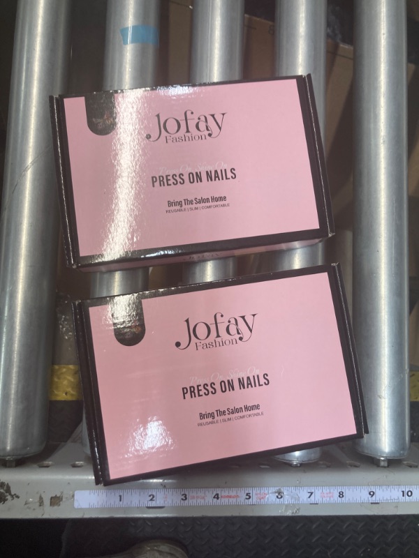 Photo 2 of *** Bundle *** Gel Nail Tips Short Press on Nails Square, Jofay Fashion 10 Packs (240 Pcs) Short Glitter French Tip Nails Solid Color Fake Nails Kit Glue on Nails Set with Glue Buffer Nails Stickers A11- 240Pcs TZ10-50 ( 2 pack ) 