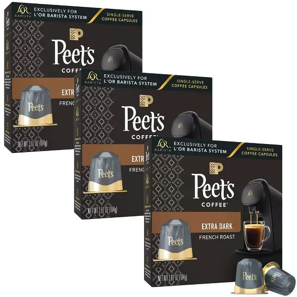 Photo 1 of ***BUNDLE (3 PACK)***

Peet's French Extra Dark Roast Coffee Capsules for L'OR Barista