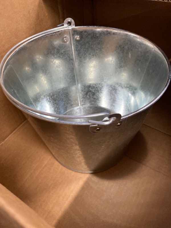 Photo 2 of 5-Quart Galvanized Pail Beer Bucket 9x9x7 inches (Pack of 2) 2Pack