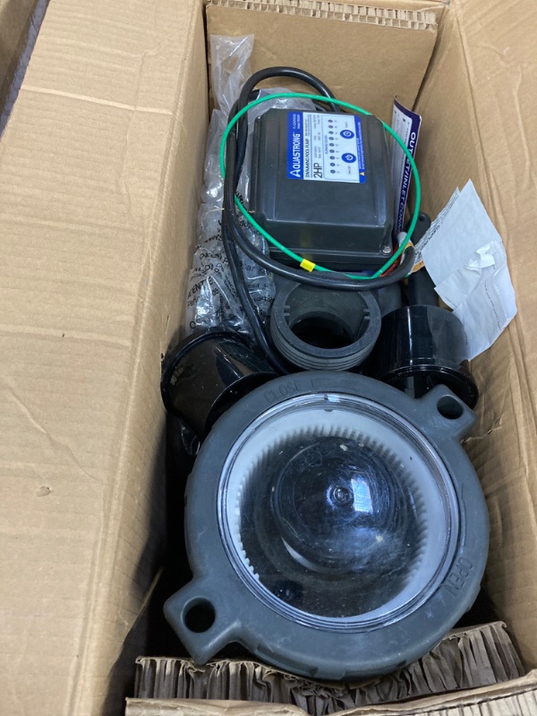 Photo 2 of ***MISSING PARTS*** AQUASTRONG 2 HP Variable Speed Pool Pump for In Ground Pool, Max10566GPH, 220V, High Flow, Energy Efficient, Powerful Self Primming Swimming Pool Pumps with Filter Basket