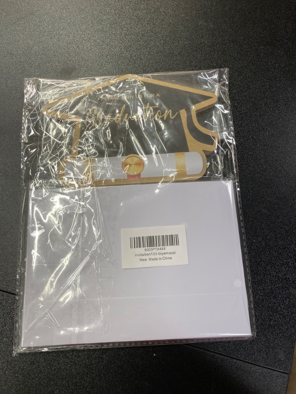 Photo 1 of Invitations for Graduation Party with Envelopes, 2024 College or High School Graduation Party Supplies (20 Invitations + Envelopes)-Graduation Hat