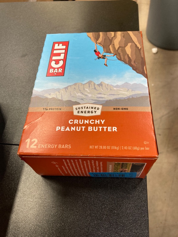 Photo 2 of **Expired 07/18/2024** CLIF BAR - Crunchy Peanut Butter - Made with Organic Oats - 11g Protein - Non-GMO - Plant Based - Energy Bars - 2.4 oz. (12 Pack) Crunchy Peanut Butter 12 Count (Pack of 1)