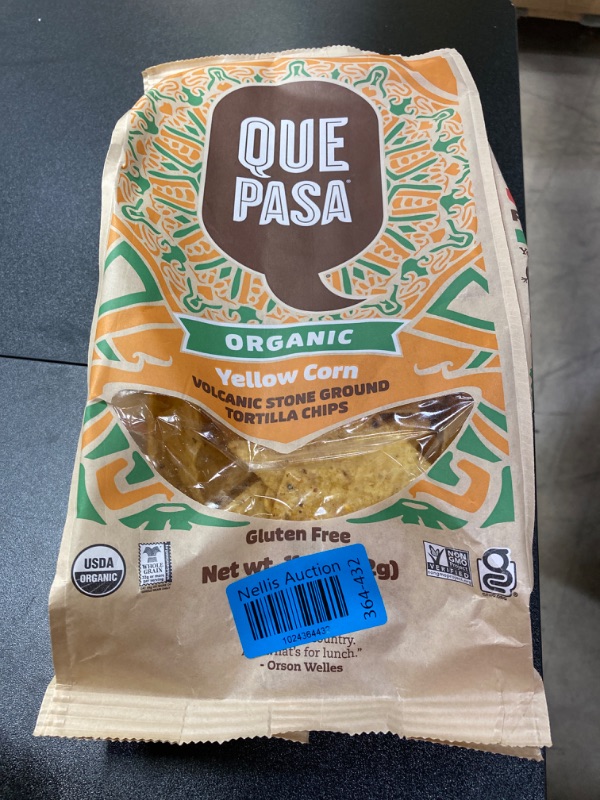 Photo 2 of **Expired 07/21/2024** QUE PASA Organic Yellow Corn Tortilla Chips, 11 OZ Lemon 11 Ounce (Pack of 1)