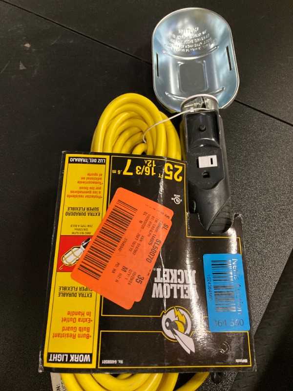 Photo 2 of 75-Watt 25 ft. 16/3 SJT Incandescent Portable Guarded Trouble Work Light with Dual Hanging Hooks