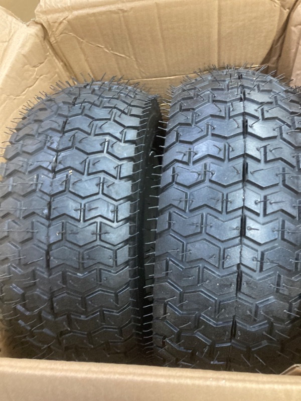 Photo 2 of 2-Pack 16x6.50-8" Tire and Wheel with 3" Offset Hub,3/4" Bearing,Pneumatic Lawn Mower Tires 16x6.50-8,Tractor Turf Tire for Lawn & Garden Riding Mower,4 Ply Tubeless,615lbs Capacity