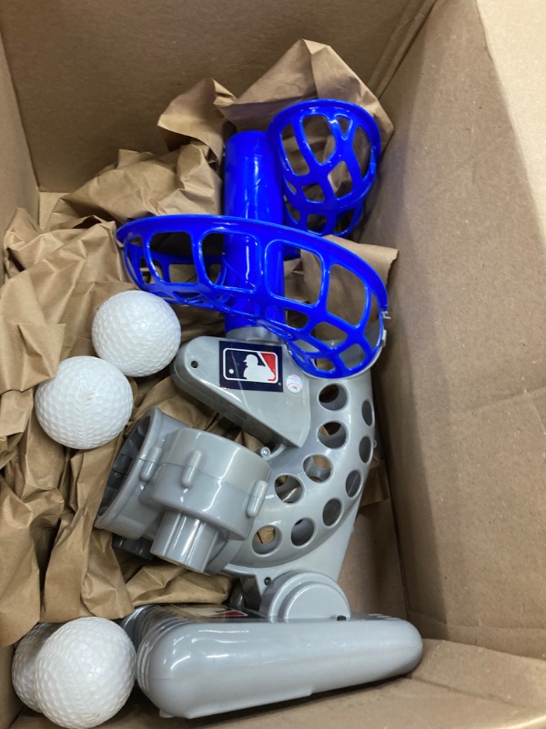 Photo 2 of **2 BALLS ARE MISSING *Franklin Sports MLB Kids Electronic Baseball Pitching Machine - Automatic Youth Pitching Machine with (4) Plastic Baseballs Included -Youth Baseball Pitcher