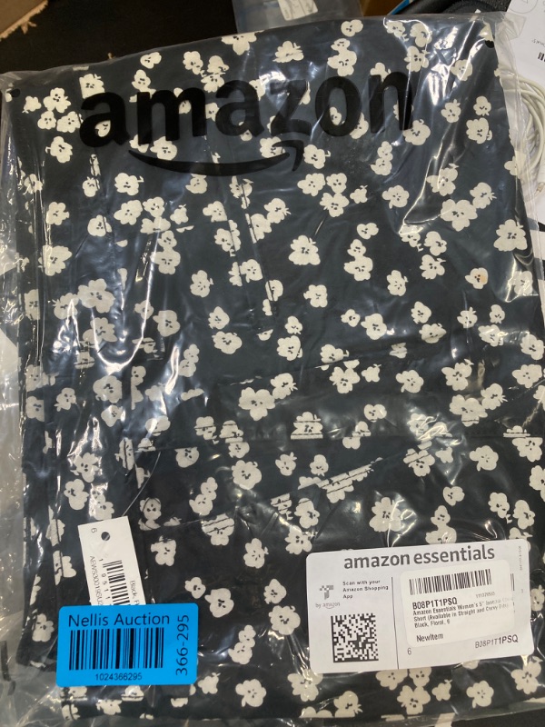 Photo 2 of Amazon Essentials Women's Mid-Rise Slim-Fit 5 Inch Inseam Khaki Short (Available in Straight and Curvy Fits) Straight Black White Floral Size 6