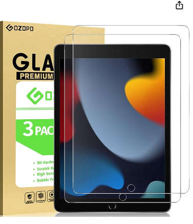 Photo 1 of [2-Pack] Screen Protector for iPad 9th Generation, iPad 8th / 7th Generation, Tempered Glass Film for iPad 10.2 inch 2021/2020/2019 Release
