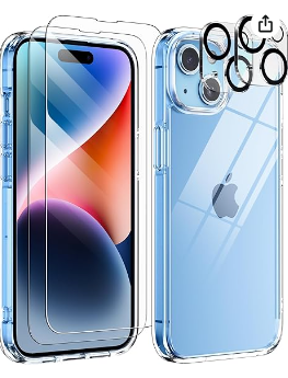 Photo 1 of AVEN 5 in 1 for iPhone 15 Case, with 2 Tempered Glass Screen Protector + 2 Camera Lens Protector, Phone Case 6.1 Inch [ Anti-Scratch Full-Body Protection ], Crystal Clear
