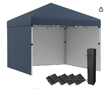 Photo 1 of ***SEE NOTES***  Outsunny 10' x 10' Pop Up Canopy Tent with 3 Sidewalls, Leg Weight Bags and Carry Bag, Height Adjustable, Instant Party Tent Event Shelter Gazebo for Garden, Patio, Navy Blue
