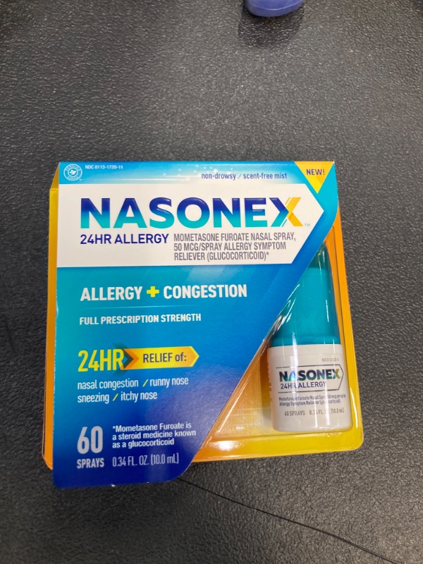 Photo 2 of 24HR Allergy Nasal Spray, Allergy + Congestion, Non-Drowsy Scent-Free, 60 Sprays