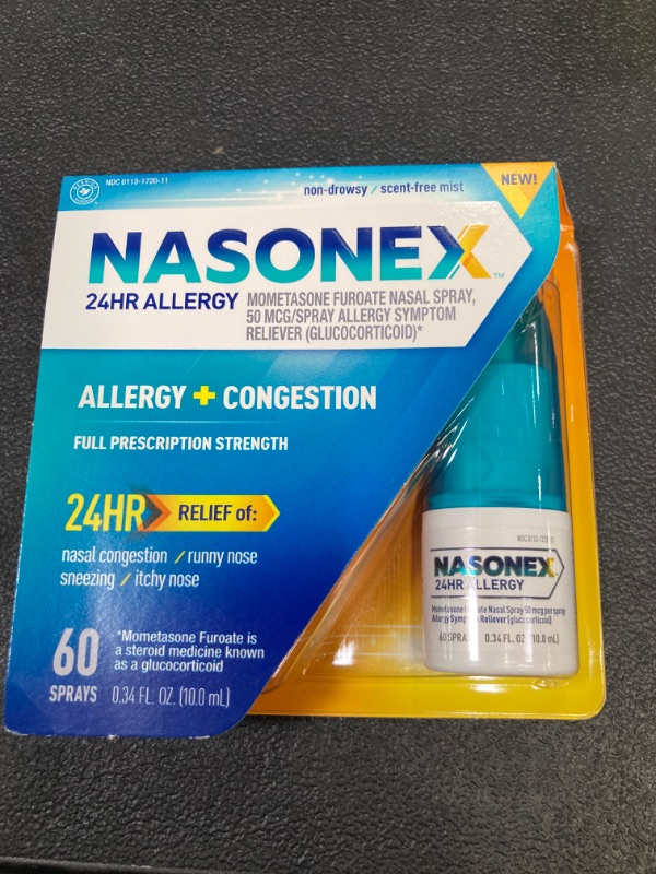 Photo 2 of 24HR Allergy Nasal Spray, Allergy + Congestion, Non-Drowsy Scent-Free, 60 Sprays