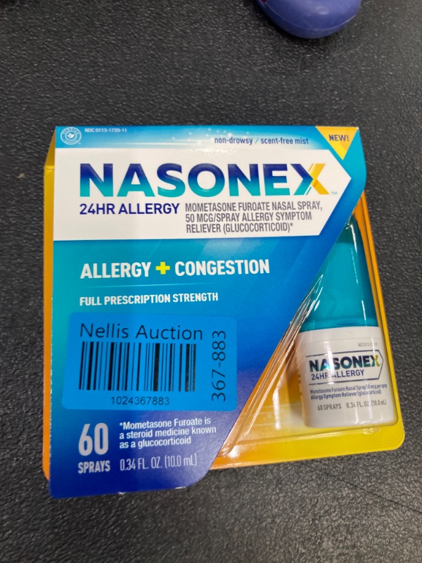 Photo 1 of 24HR Allergy Nasal Spray, Allergy + Congestion, Non-Drowsy Scent-Free, 60 Sprays