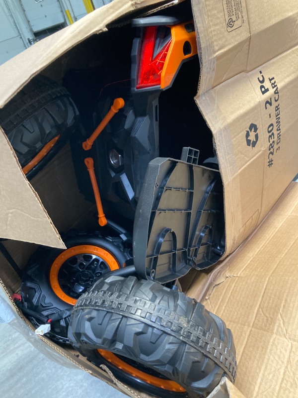 Photo 2 of iYofe 24V Ride on Toys for Big Kids, Large Seat Ride on TUV Cars with Remote Control, Battery Powered Kids Car Electric Vehicle with 3 Speed, Bluetooth Music, 4 Wheels Spring Suspension, Orange
