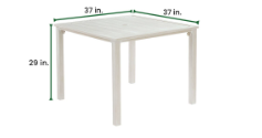 Photo 1 of 38" Aluminum square table white