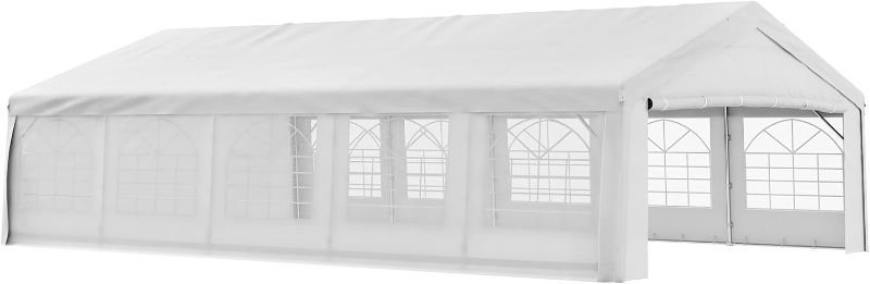 Photo 1 of ** Partial set, 5/7**  Outsunny 20' x 32' Heavy Duty Party Tent & Carport with Removable Sidewalls and Double Doors, Large Canopy Tent, Sun Shade Shelter, for Parties, Wedding, Outdoor Events, BBQ, White
